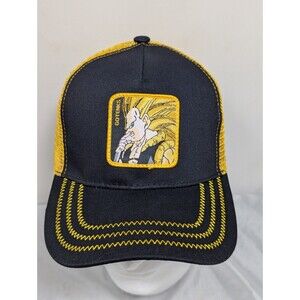 Dragon Ball Gotenks Super Saiyan 3 GOT2 Trucker Baseball Hat Cap Black Yellow